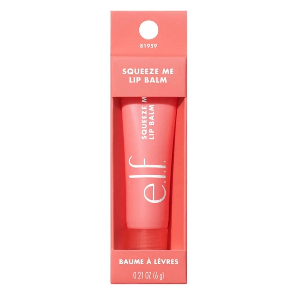 e.l.f. Squeeze Me Lip Balm, Moisturizing Lip Balm Sheer Tint Color Strawberry